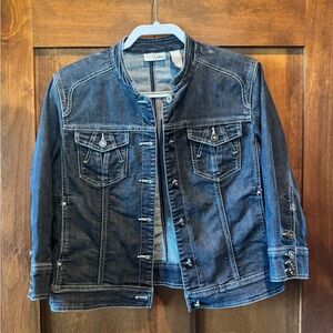 Chico's Indigo Jean Jacket with Button Details